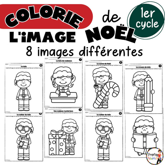 Colorie l’image – Noël – 1er cycle