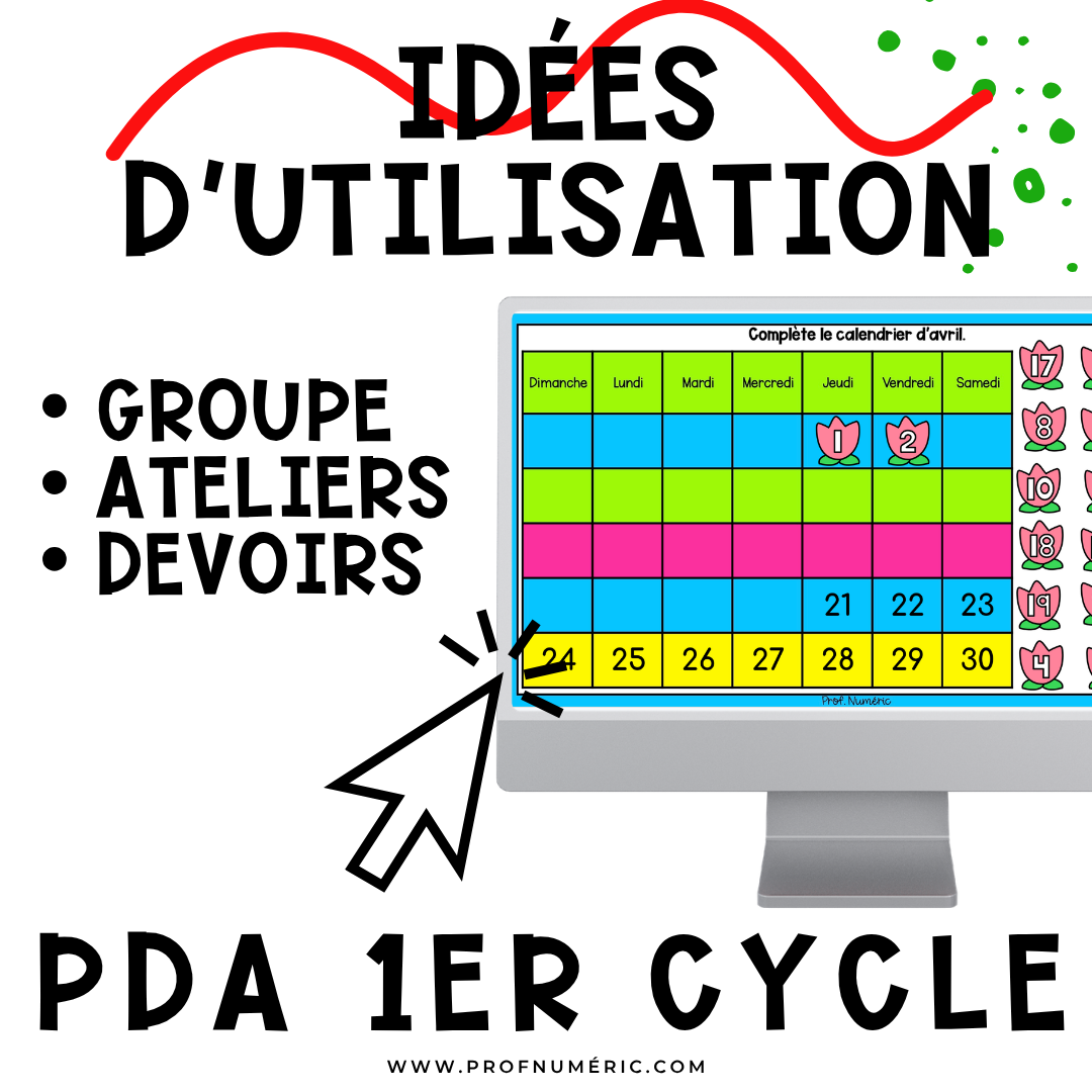 Google Slides - 30 Activités - AVRIL - 1re année