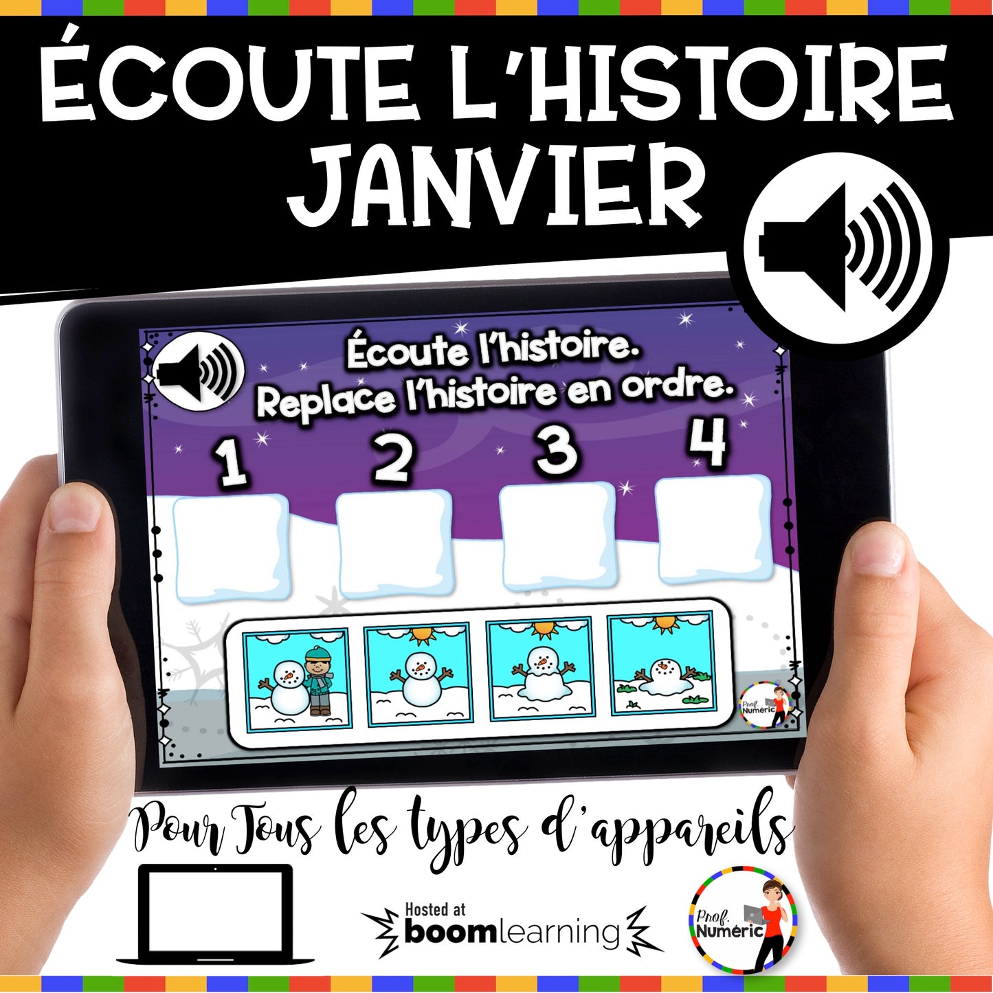 100 Boom Cards - 5 Au Quotidien - JANVIER - 1er cycle - Prof Numéric