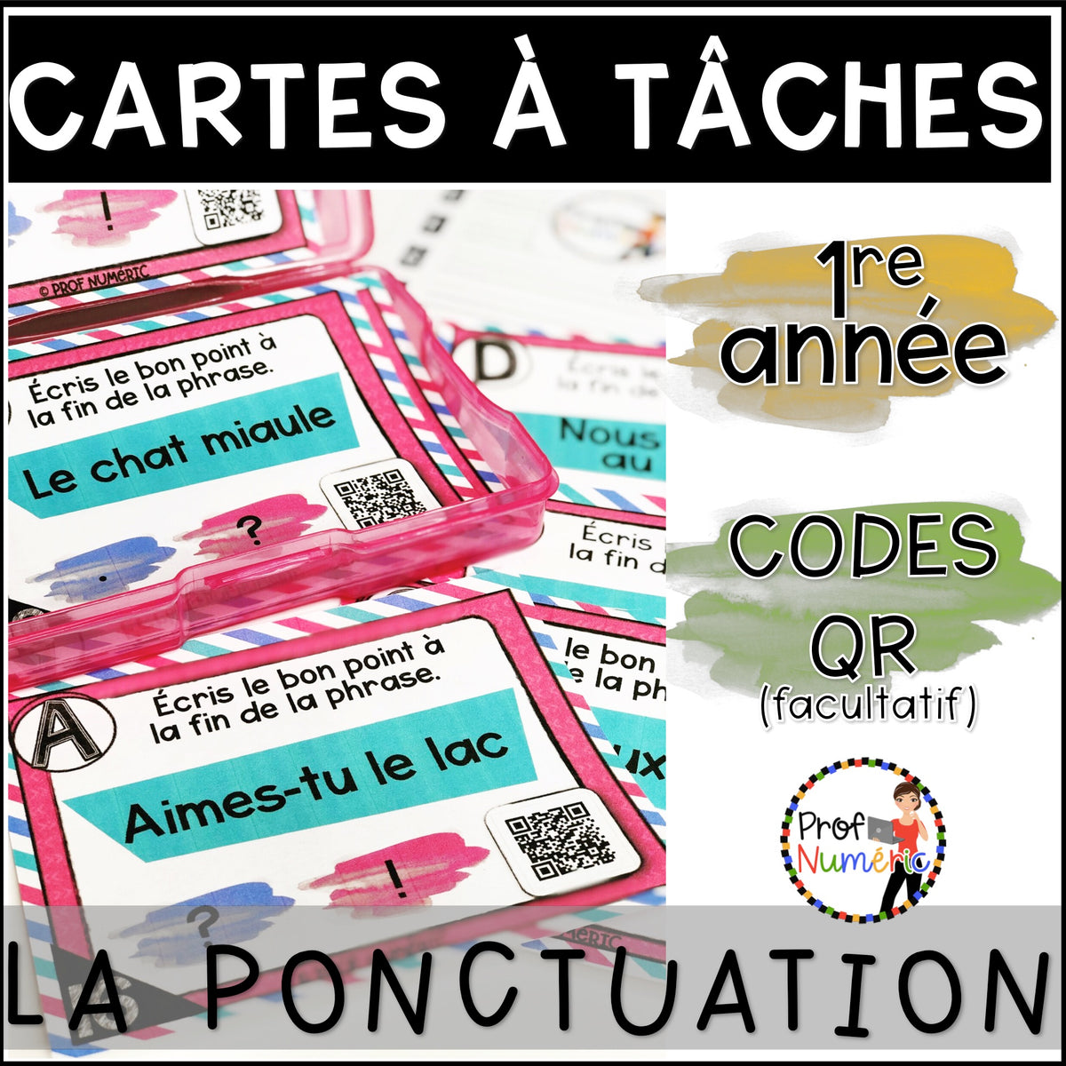 Cartes à Tâches (avec/sans codes QR)- GRAMMAIRE - 1re année