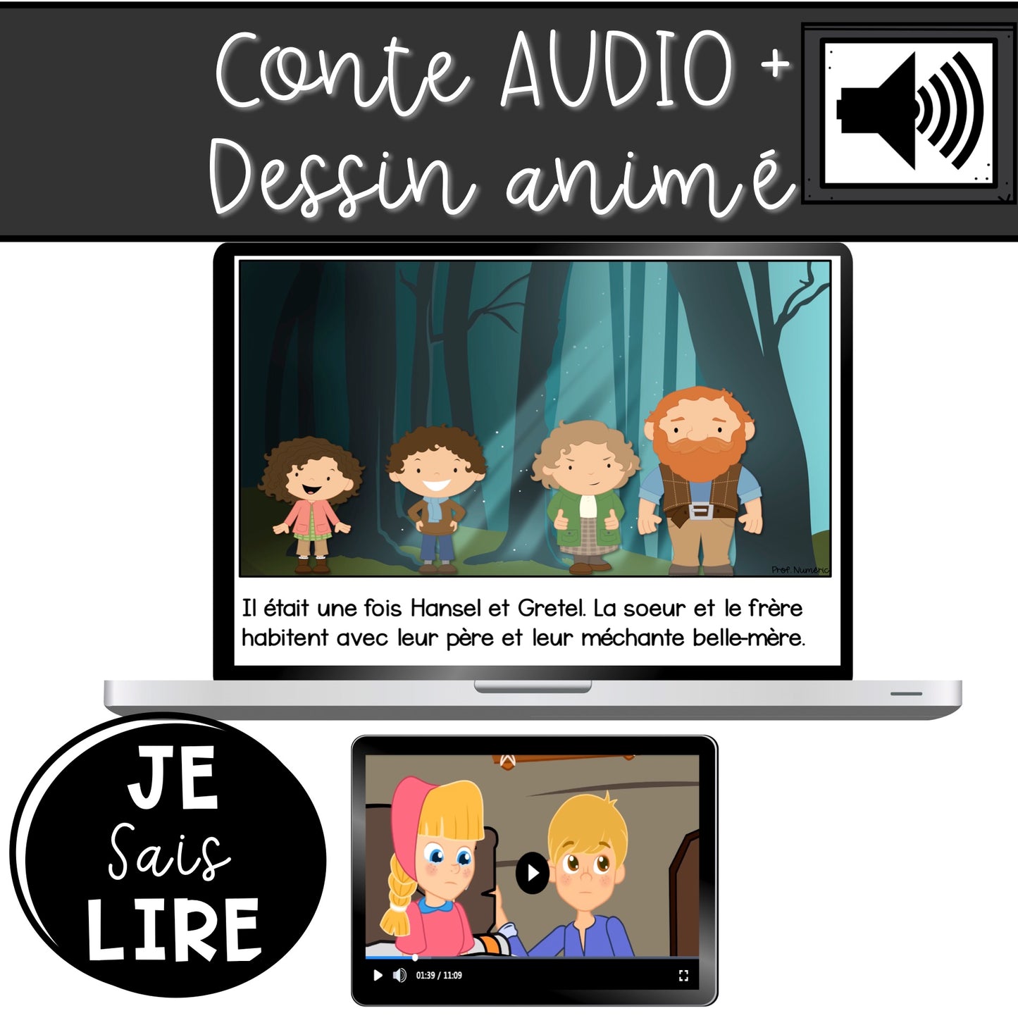 Conte - Hansel et Gretel - BOOM CARDS - TNI - PDF - Je sais lire - Prof Numéric