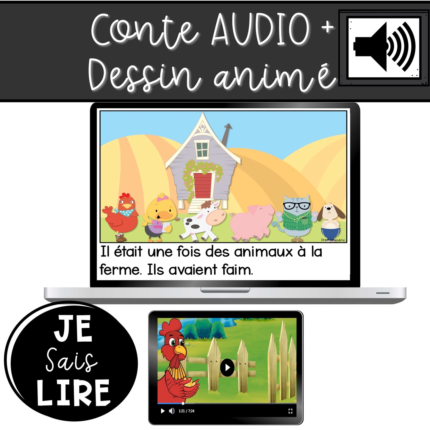 Conte - La petite poule rousse - BOOM CARDS - TNI - PDF - Je sais lire - Prof Numéric