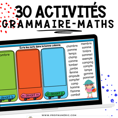 Google Slides - 30 Activités - JUIN - 1re année