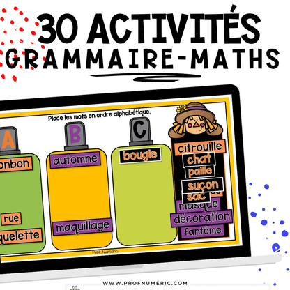 Google Slides - 30 Activités - OCTOBRE - 2e année