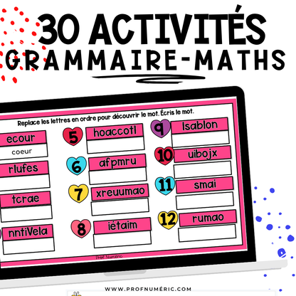Google Slides - 30 Activités - FÉVRIER - 2e année