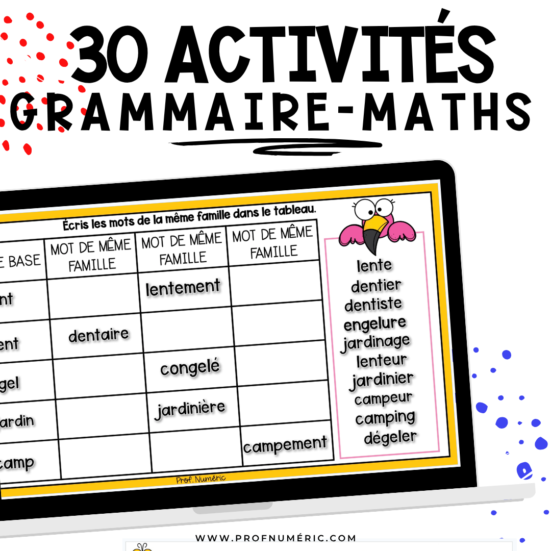 Google Slides - 30 Activités - SEPTEMBRE - 2e année