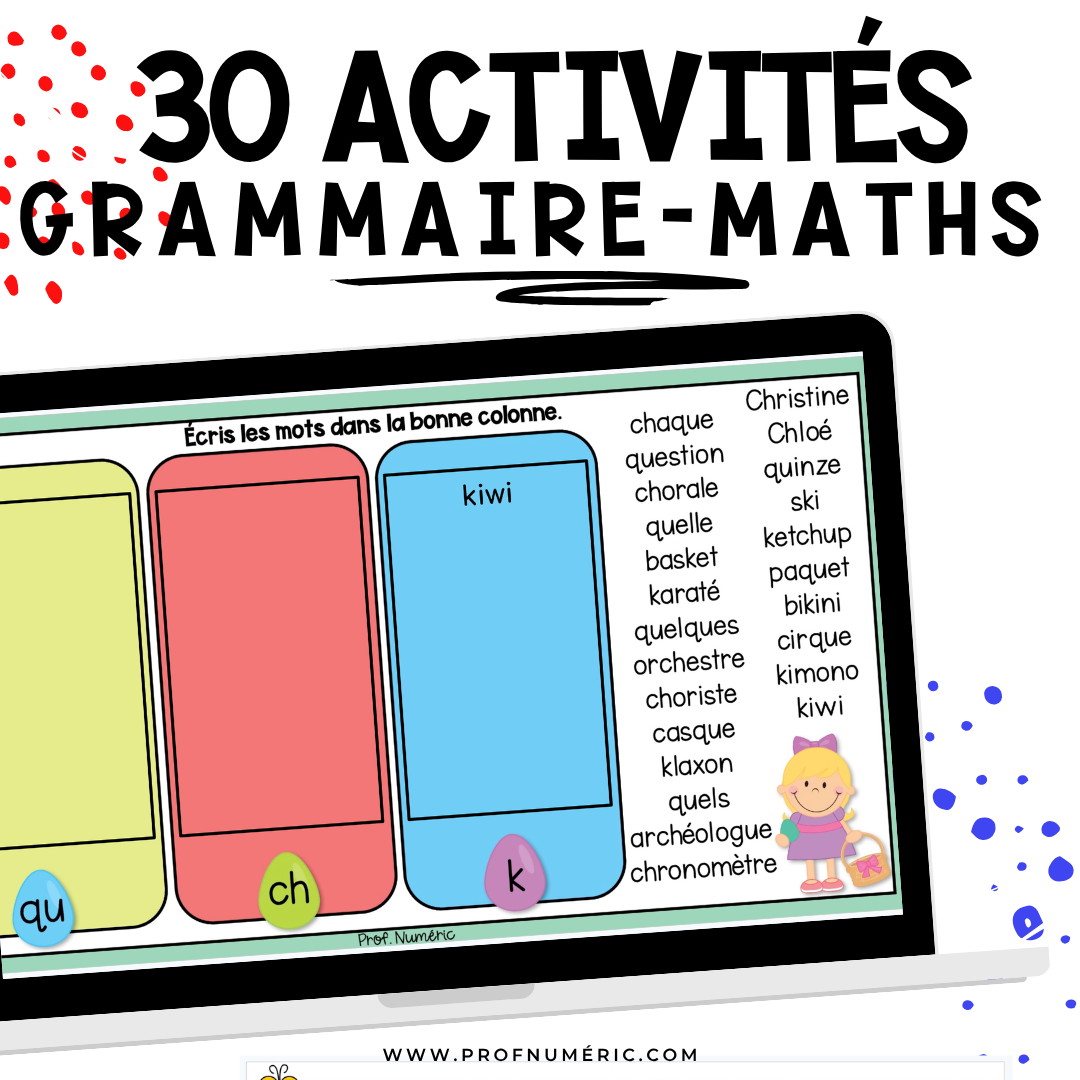 Google Slides - 30 Activités - AVRIL - 2e année