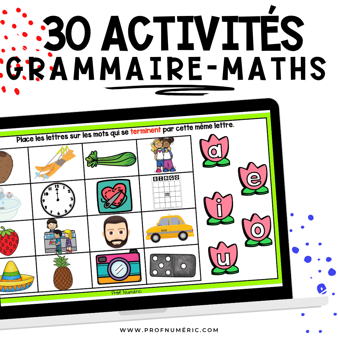 Google Slides - 30 Activités - AVRIL - 1re année