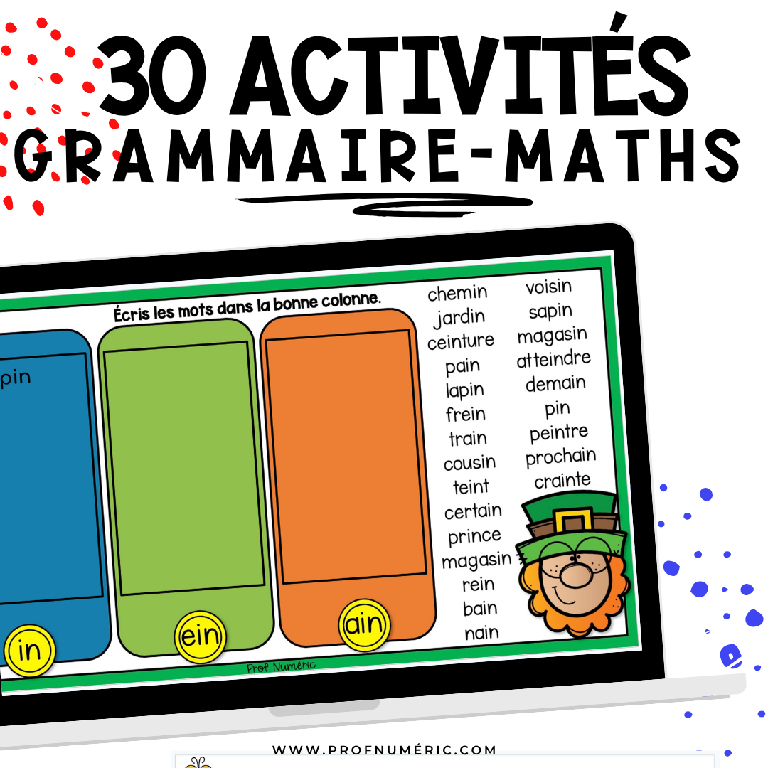 Google Slides - 30 Activités - MARS - 2e année