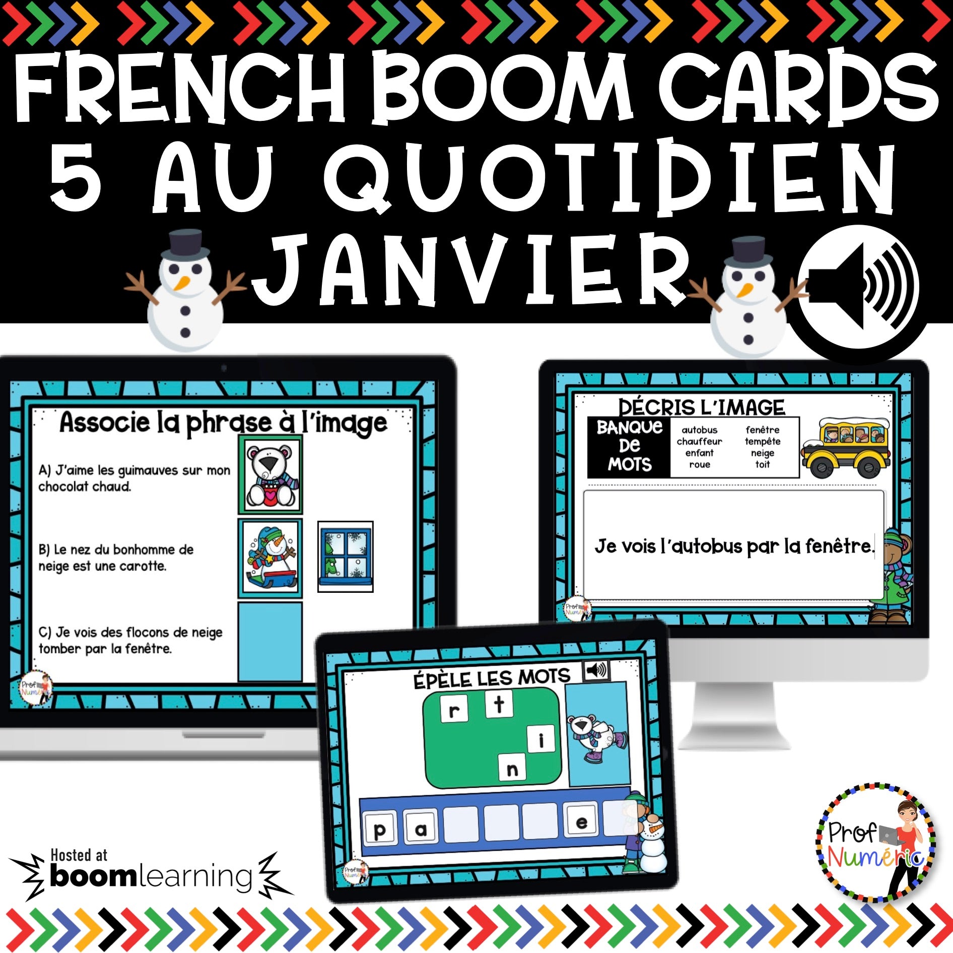 Jeu TNI et Boom Cards - JANVIER - Jouer avec les mots - Prof Numéric