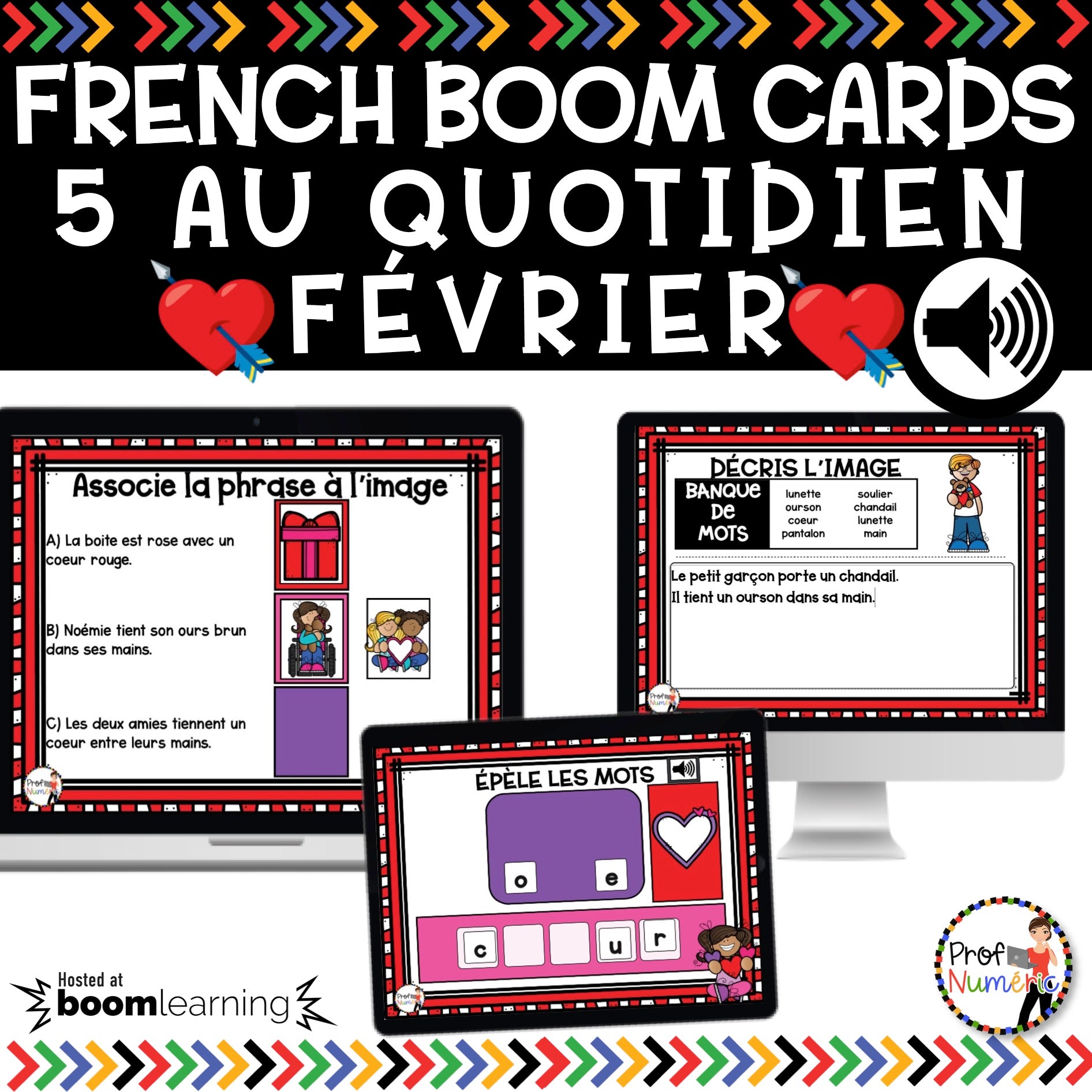 Jeu TNI et Boom Cards - FÉVRIER - Jouer avec les mots - Prof Numéric