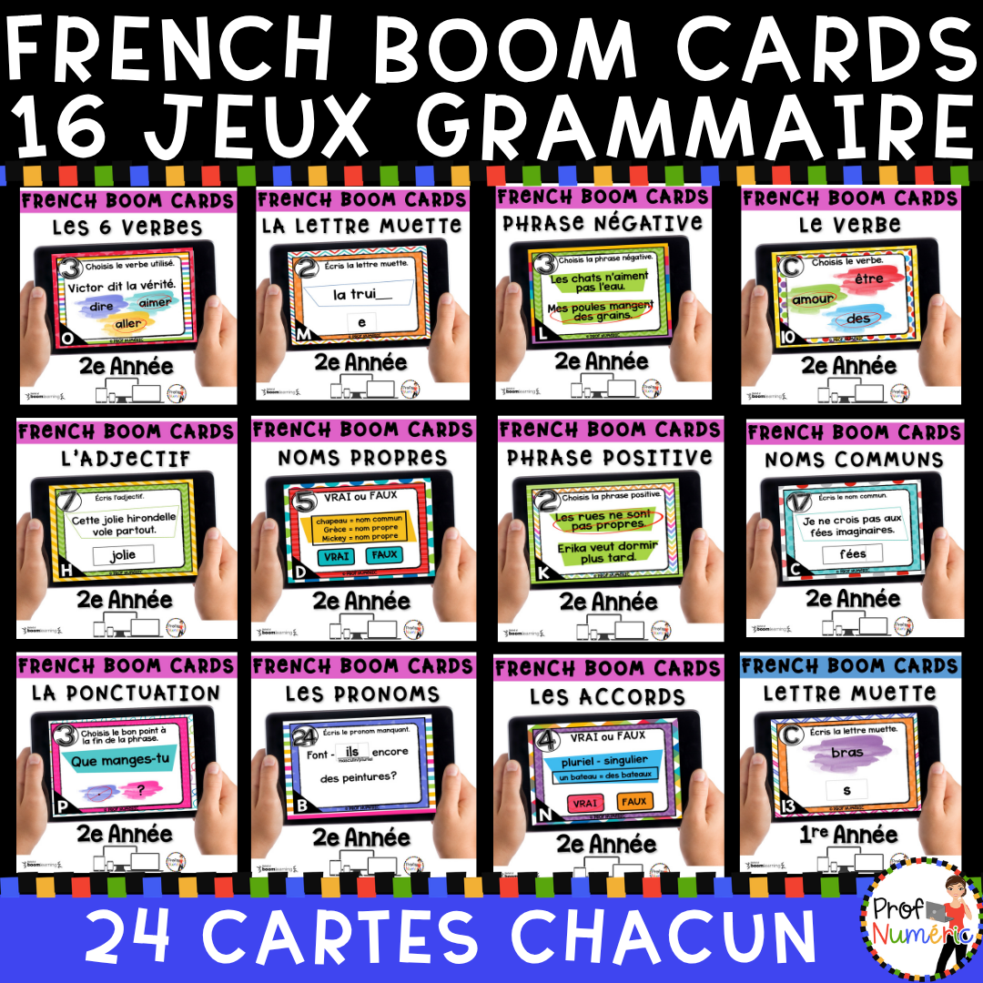 Cartes à Tâches (avec/sans codes QR)- GRAMMAIRE - 2e année