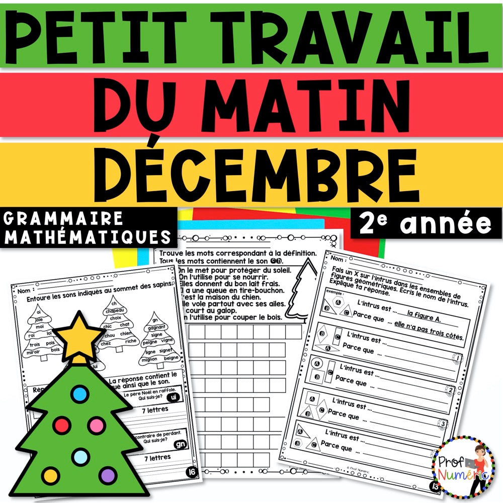 Petit Travail Du Matin - DÉCEMBRE - 2e année