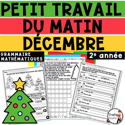Petit Travail Du Matin - DÉCEMBRE - 2e année