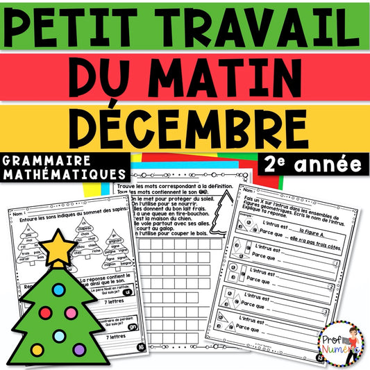 Petit Travail Du Matin - DÉCEMBRE - 2e année