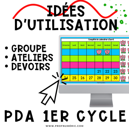 Google Slides - 30 Activités - AVRIL - 1re année