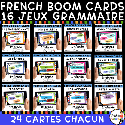 Cartes à Tâches (avec/sans codes QR)- GRAMMAIRE - 1re année