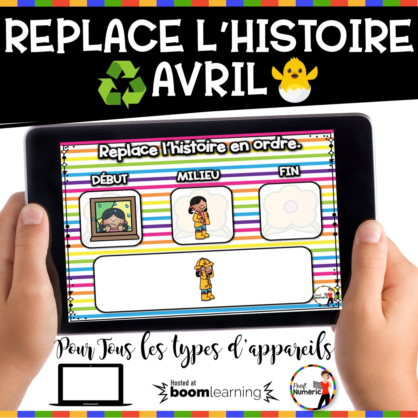 100 Boom Cards - 5 Au Quotidien - AVRIL - 1er cycle