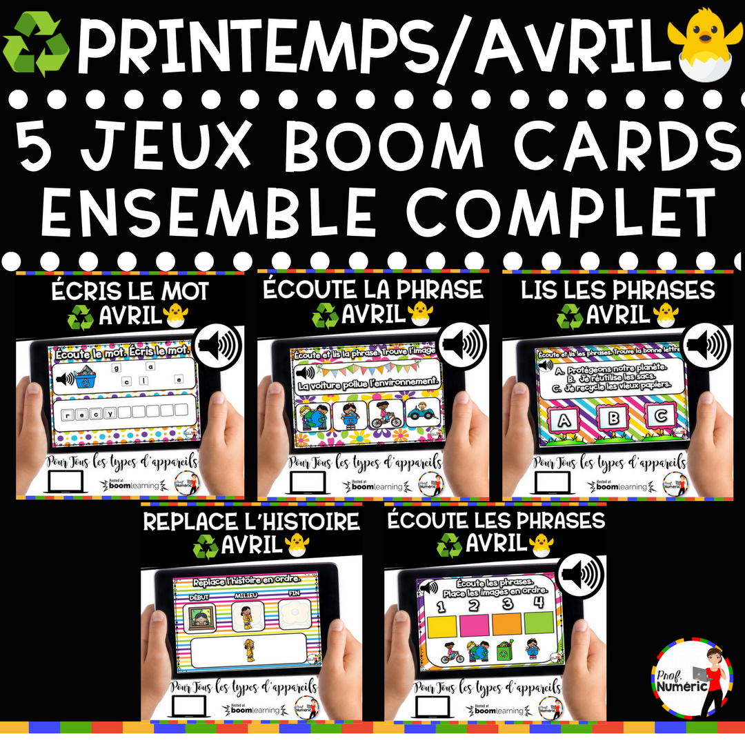 100 Boom Cards - 5 Au Quotidien - AVRIL - 1er cycle