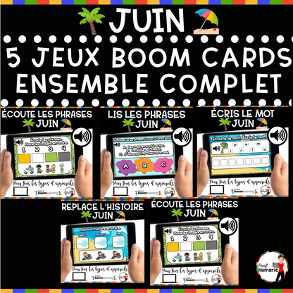 100 Boom Cards - 5 Au Quotidien - JUIN - 1er cycle