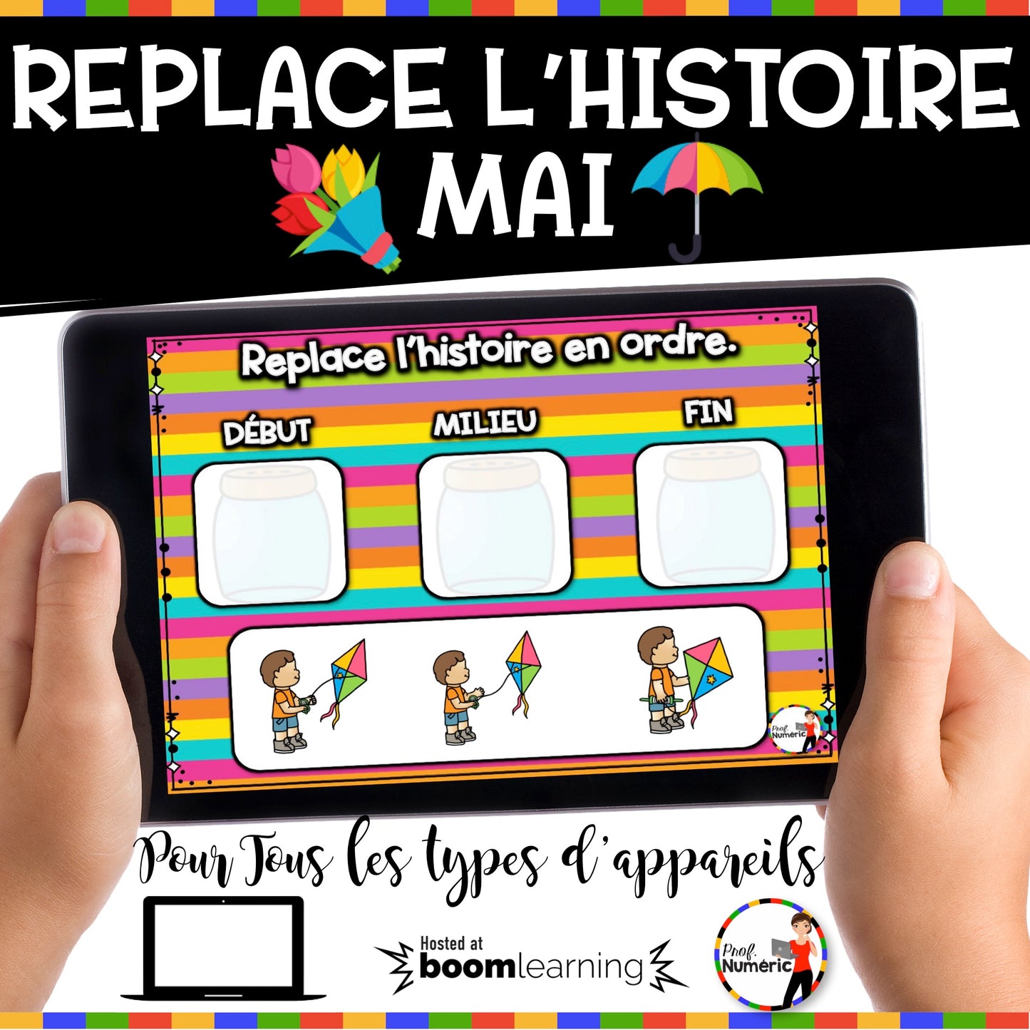 100 Boom Cards - 5 Au Quotidien - MAI - 1er cycle