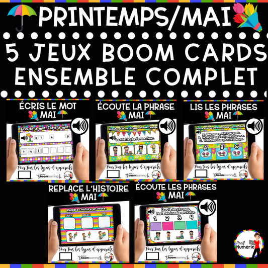 100 Boom Cards - 5 Au Quotidien - MAI - 1er cycle