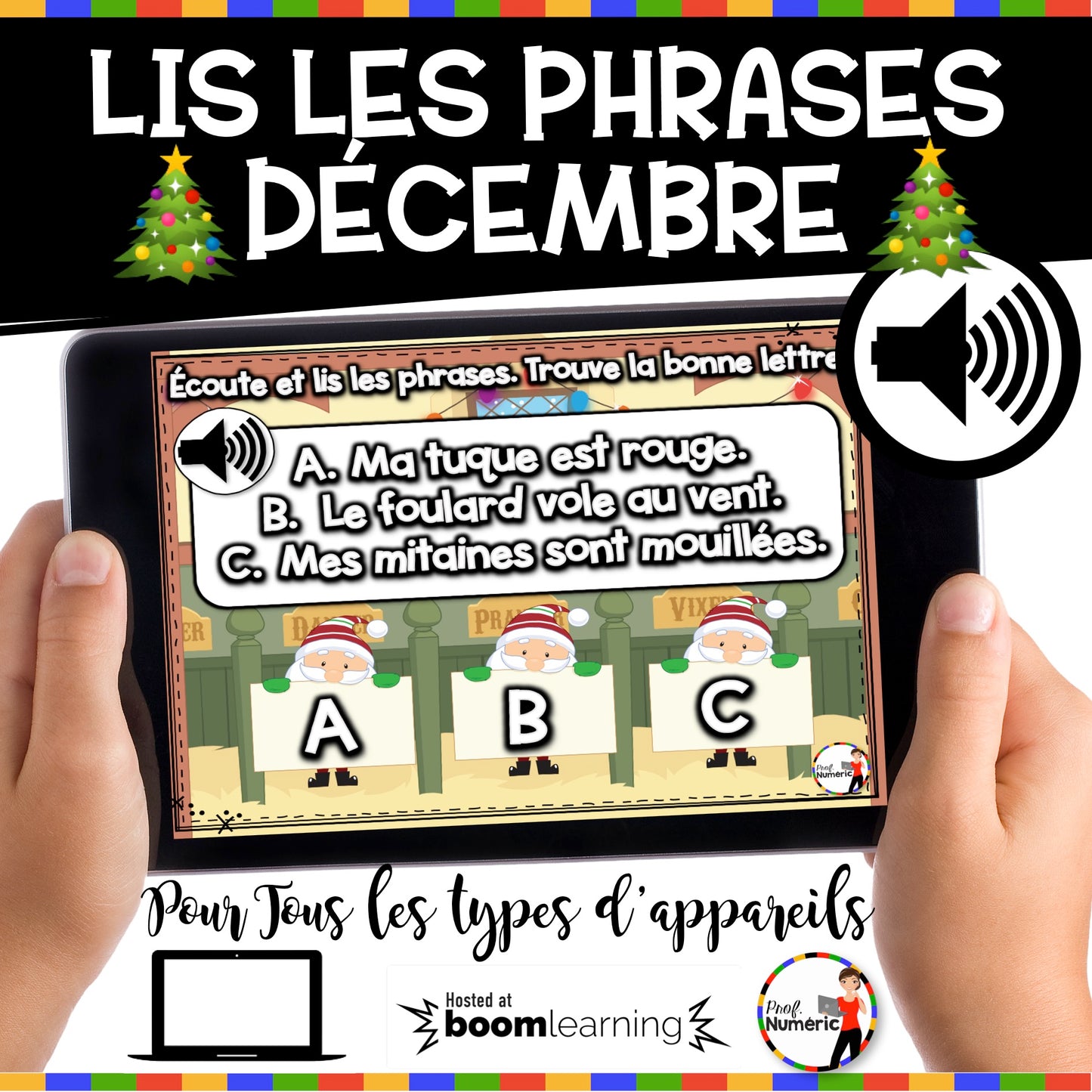 100 Boom Cards - 5 Au Quotidien - DÉCEMBRE - 1er cycle