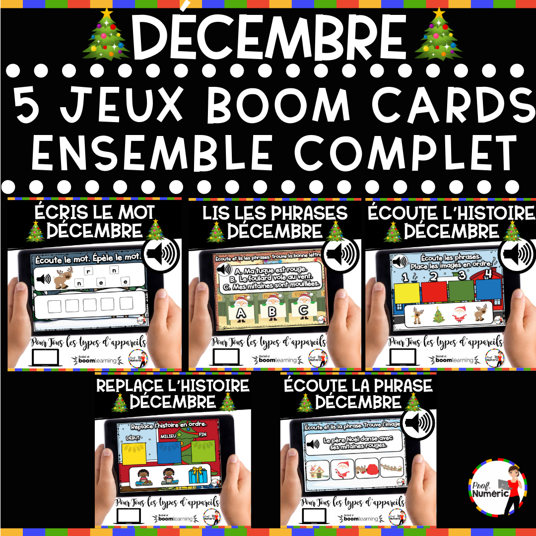 100 Boom Cards - 5 Au Quotidien - DÉCEMBRE - 1er cycle