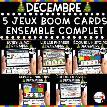 100 Boom Cards - 5 Au Quotidien - DÉCEMBRE - 1er cycle