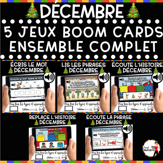 100 Boom Cards - 5 Au Quotidien - DÉCEMBRE - 1er cycle