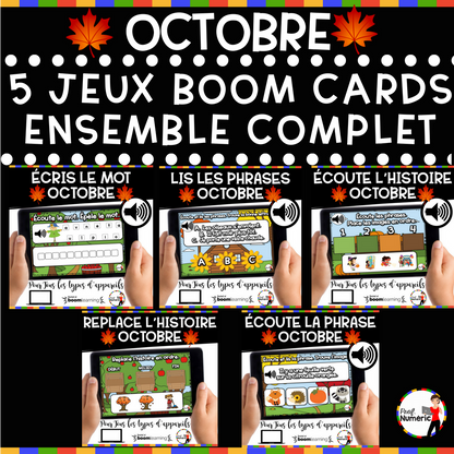 100 Boom Cards - 5 Au Quotidien - OCTOBRE - 1er cycle - Prof Numéric