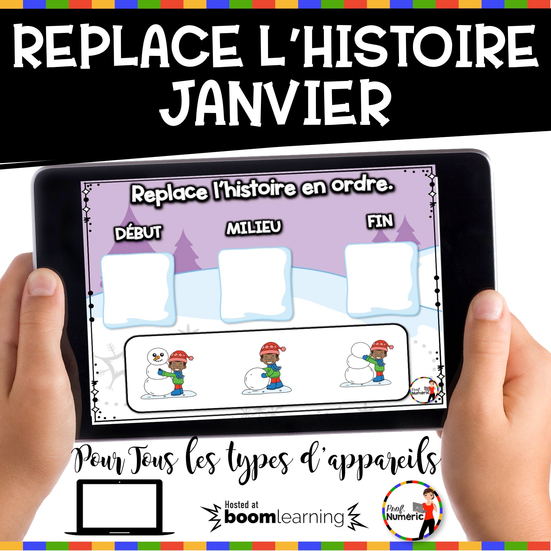100 Boom Cards - 5 Au Quotidien - JANVIER - 1er cycle - Prof Numéric