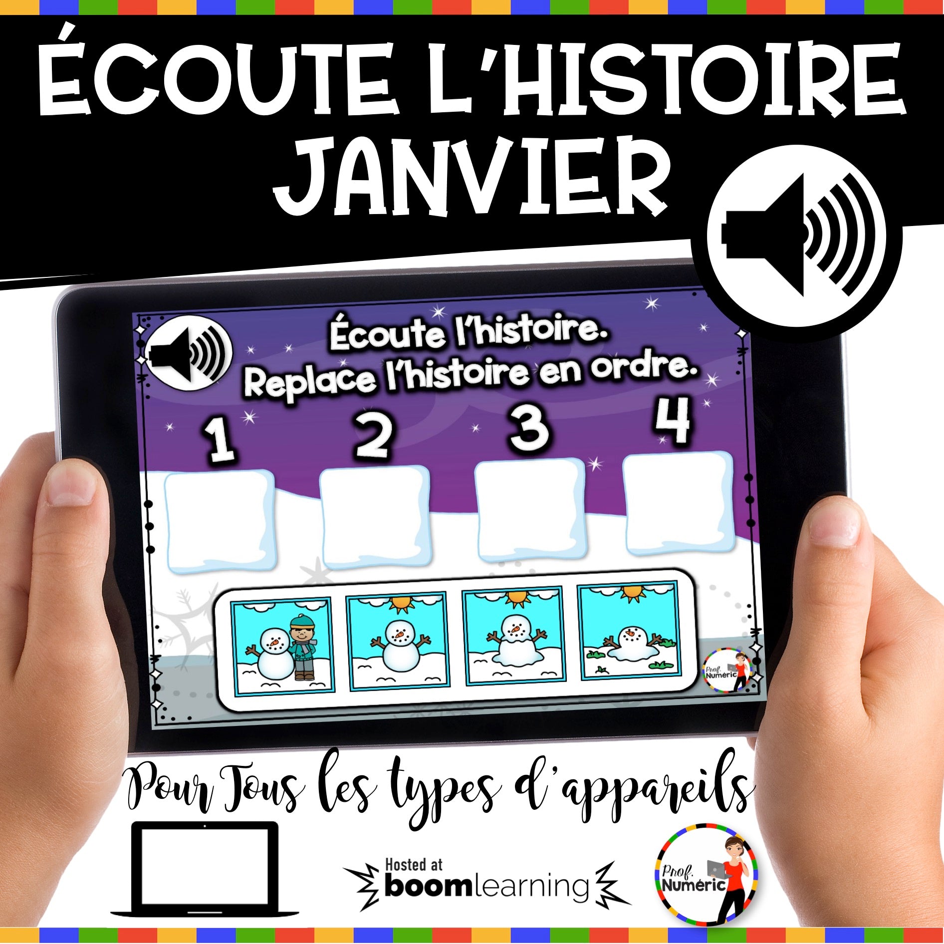 100 Boom Cards - 5 Au Quotidien - JANVIER - 1er cycle - Prof Numéric