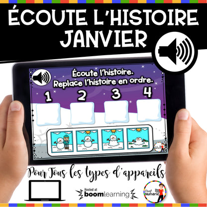 100 Boom Cards - 5 Au Quotidien - JANVIER - 1er cycle - Prof Numéric