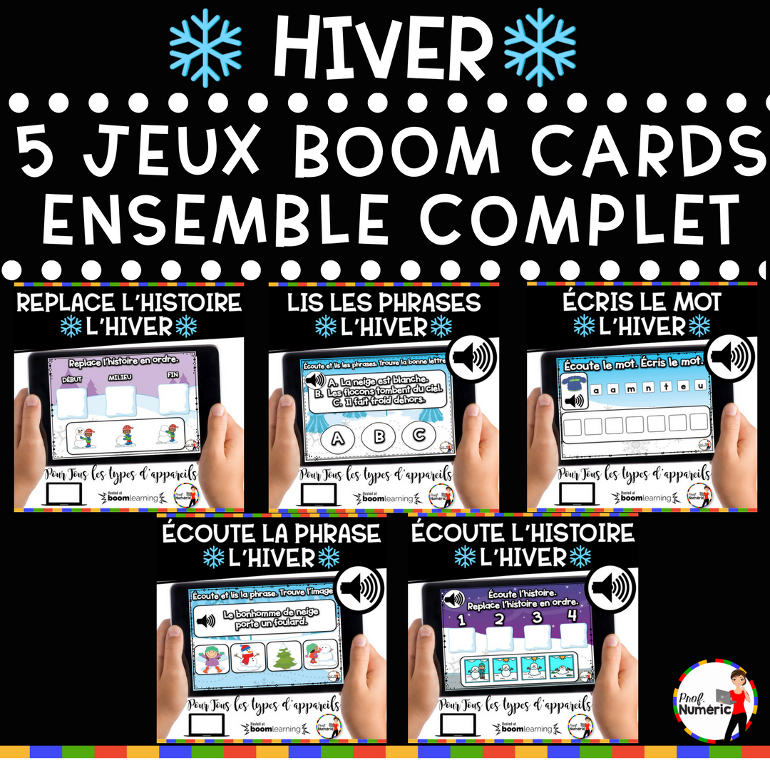 100 Boom Cards - 5 Au Quotidien - JANVIER - 1er cycle - Prof Numéric
