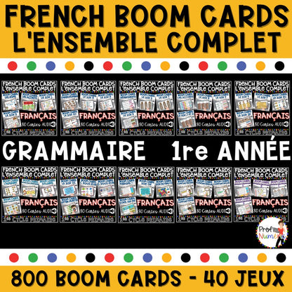 800 BOOM CARDS GRAMMAIRE - 4 tâches par deck - 1re