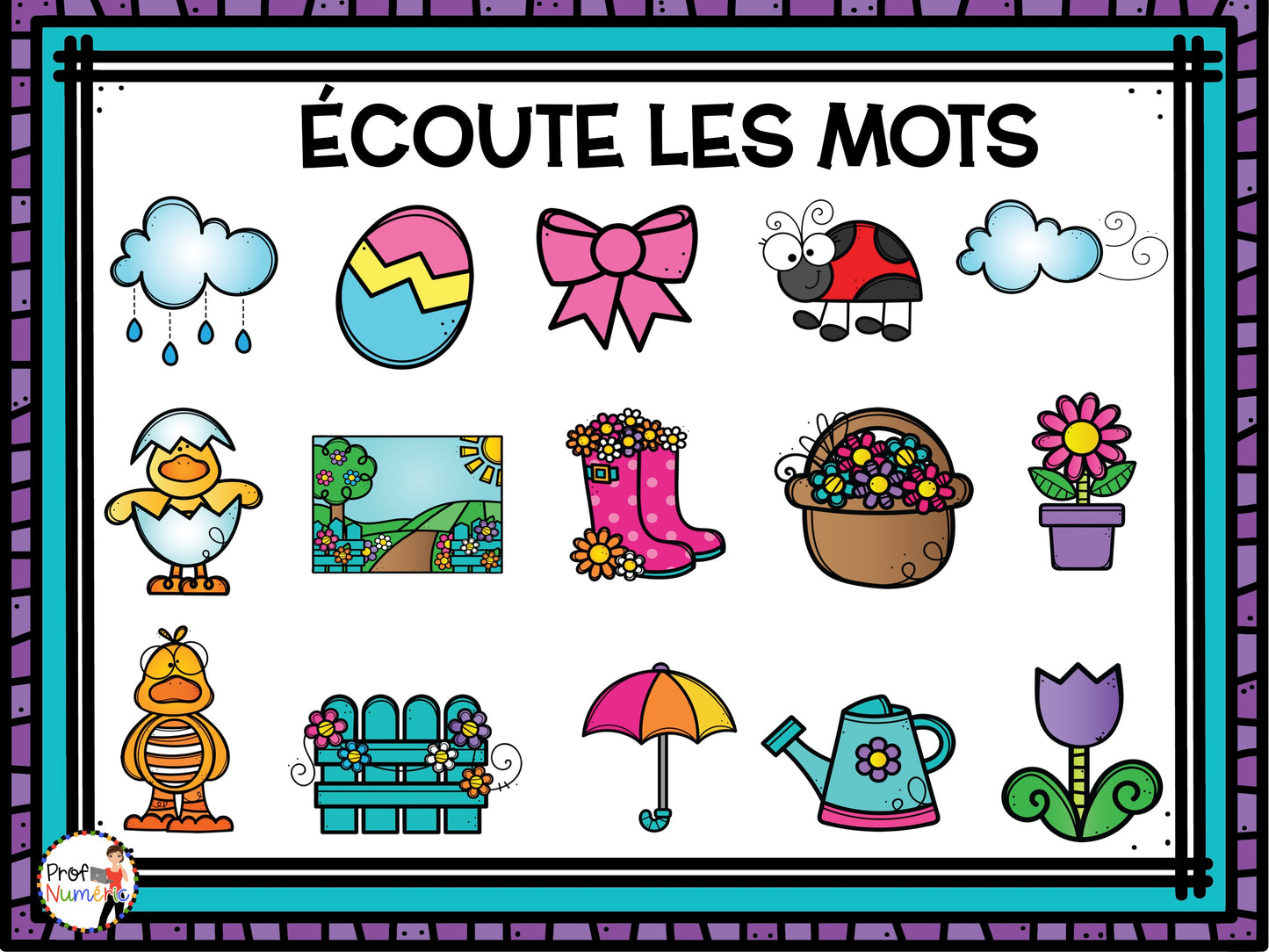 Jeu TNI et Boom Cards - AVRIL - Jouer avec les mots - Prof Numéric