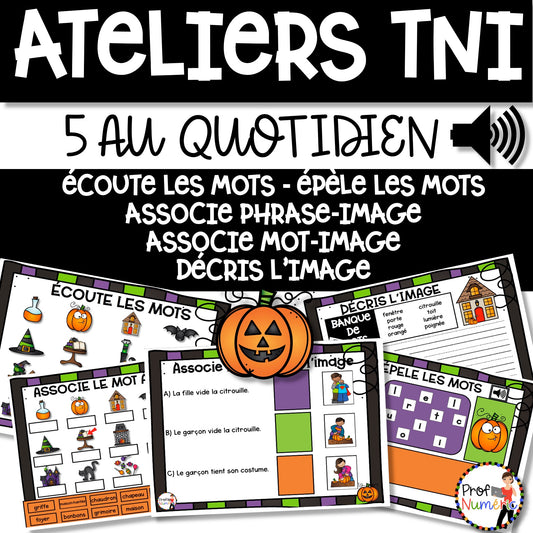 Jeu TNI et Boom Cards - OCTOBRE - Jouer avec les mots - Prof Numéric