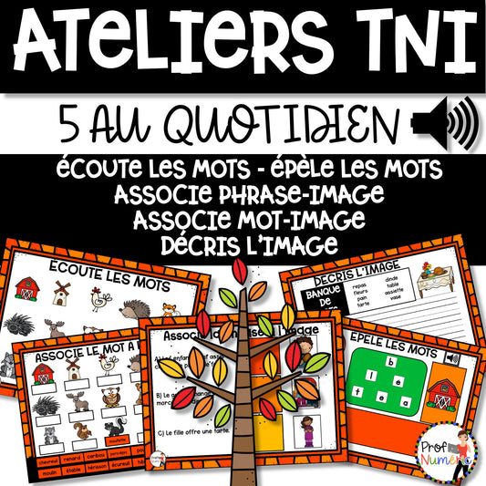 Jeu TNI et Boom Cards - NOVEMBRE - Jouer avec les mots - Prof Numéric