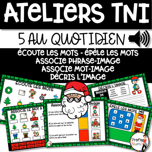Jeu TNI et Boom Cards - DÉCEMBRE - Jouer avec les mots - Prof Numéric
