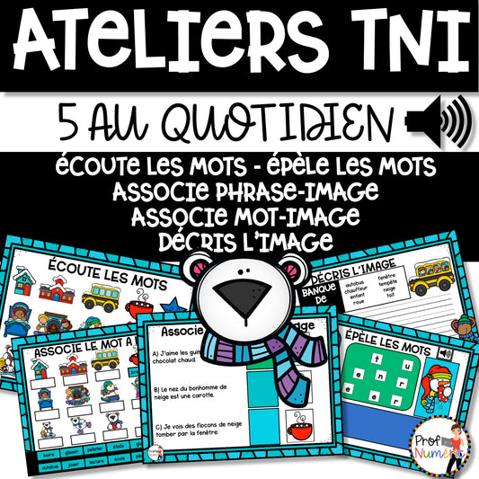 Jeu TNI et Boom Cards - JANVIER - Jouer avec les mots - Prof Numéric