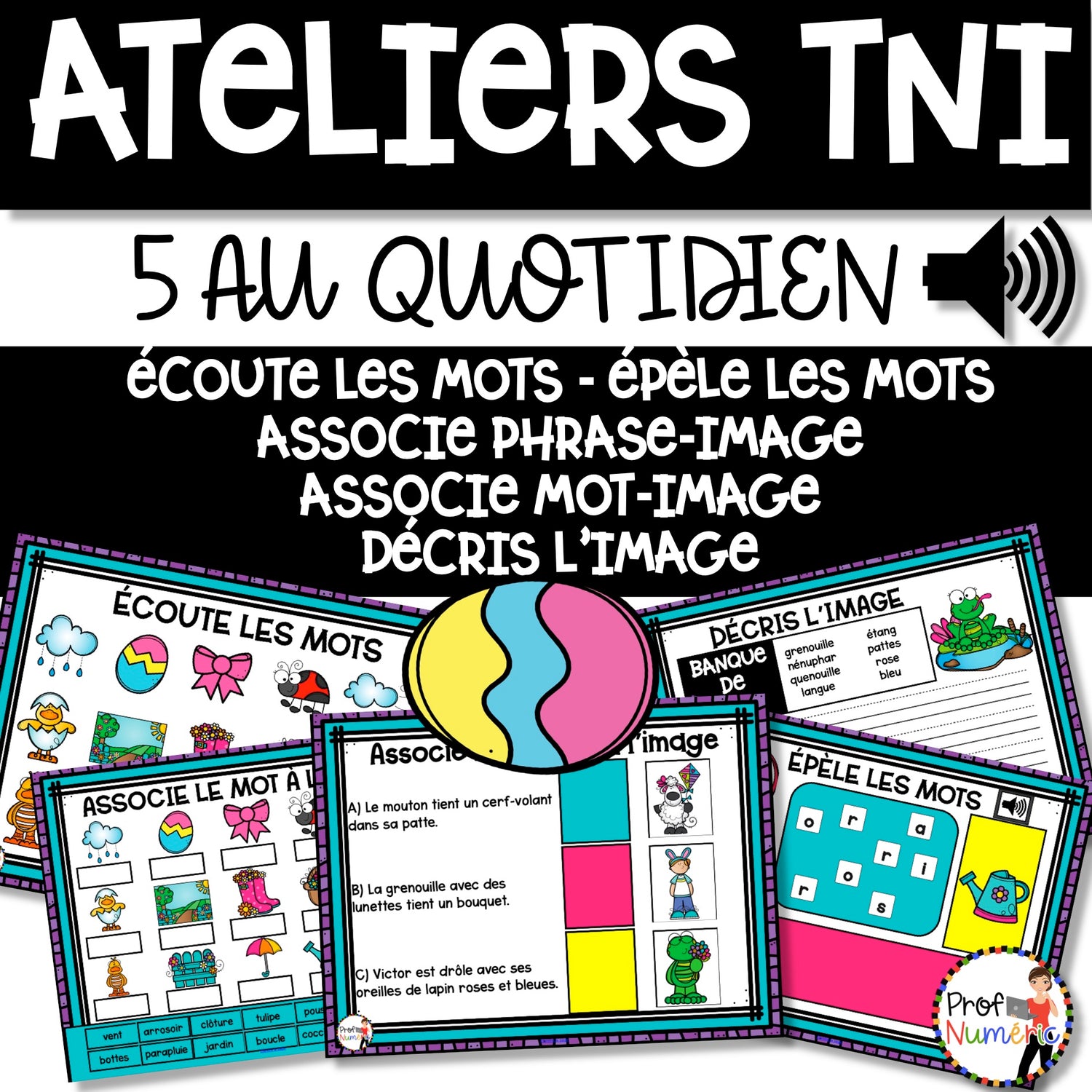 Jeu TNI et Boom Cards - AVRIL - Jouer avec les mots - Prof Numéric