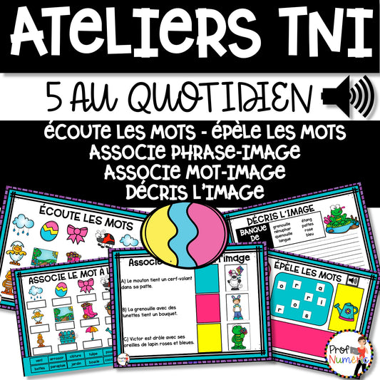 Jeu TNI et Boom Cards - AVRIL - Jouer avec les mots - Prof Numéric