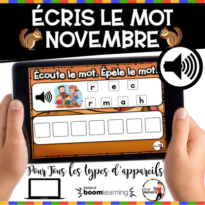 100 Boom Cards - 5 Au Quotidien - NOVEMBRE - 1er cycle - Prof Numéric