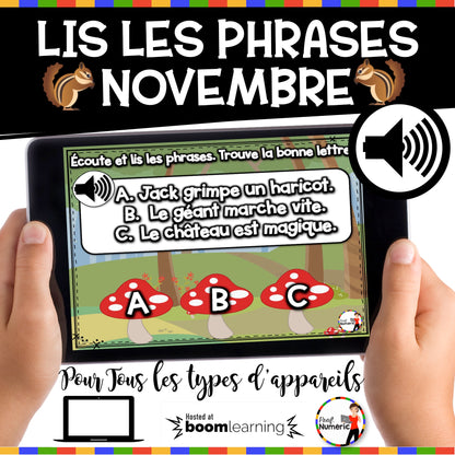 100 Boom Cards - 5 Au Quotidien - NOVEMBRE - 1er cycle - Prof Numéric