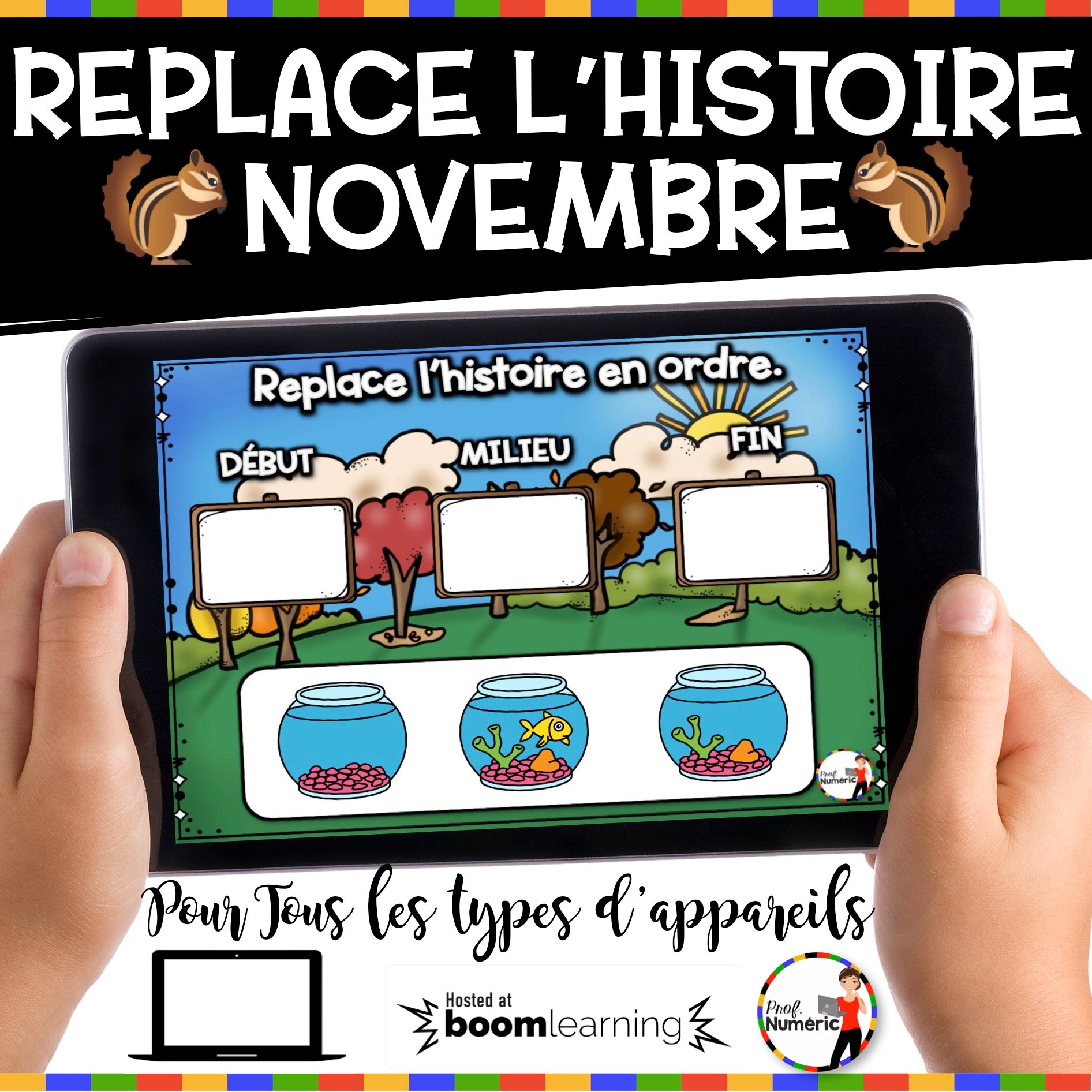 100 Boom Cards - 5 Au Quotidien - NOVEMBRE - 1er cycle - Prof Numéric