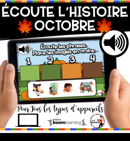 100 Boom Cards - 5 Au Quotidien - OCTOBRE - 1er cycle - Prof Numéric