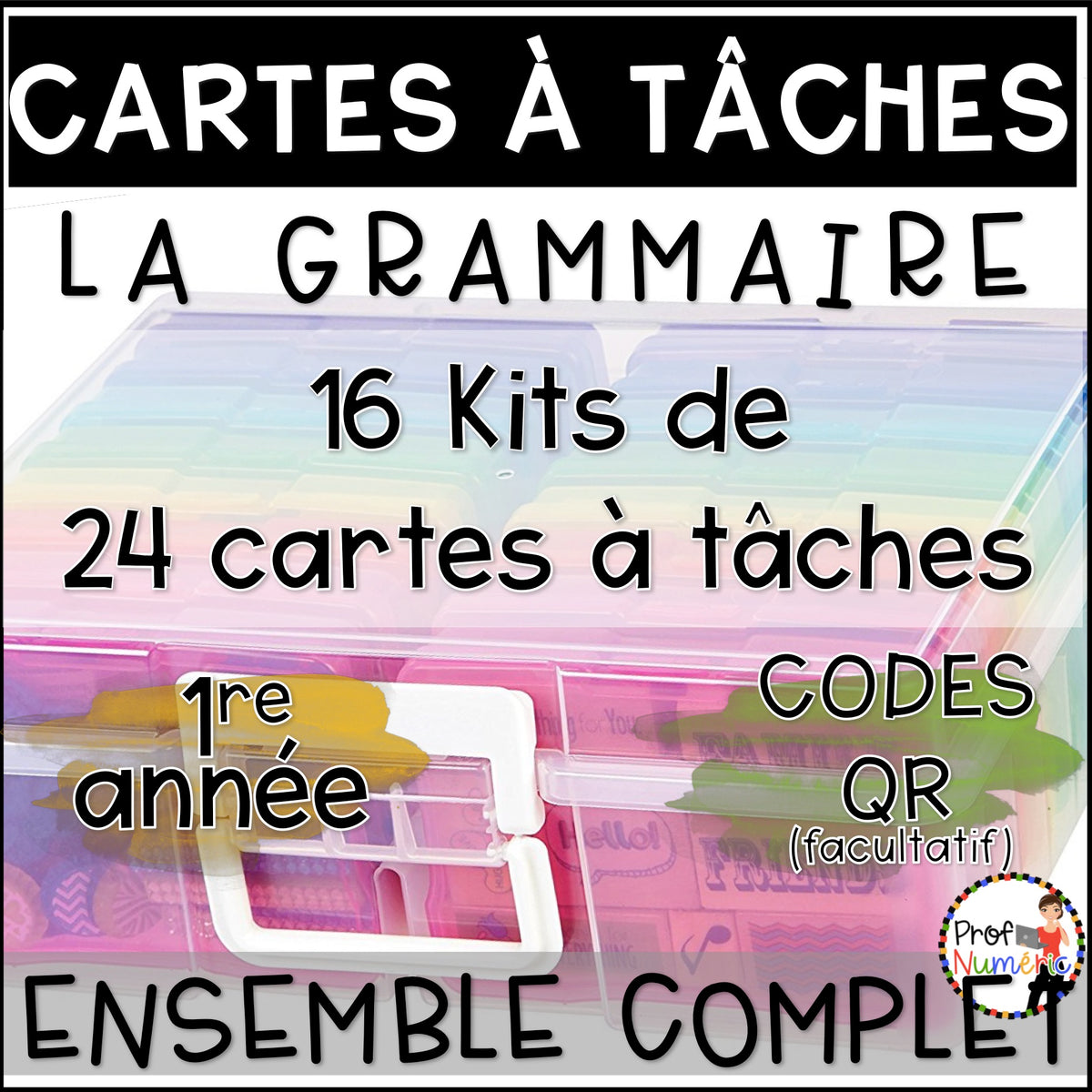 Cartes à Tâches (avec/sans codes QR)- GRAMMAIRE - 1re année
