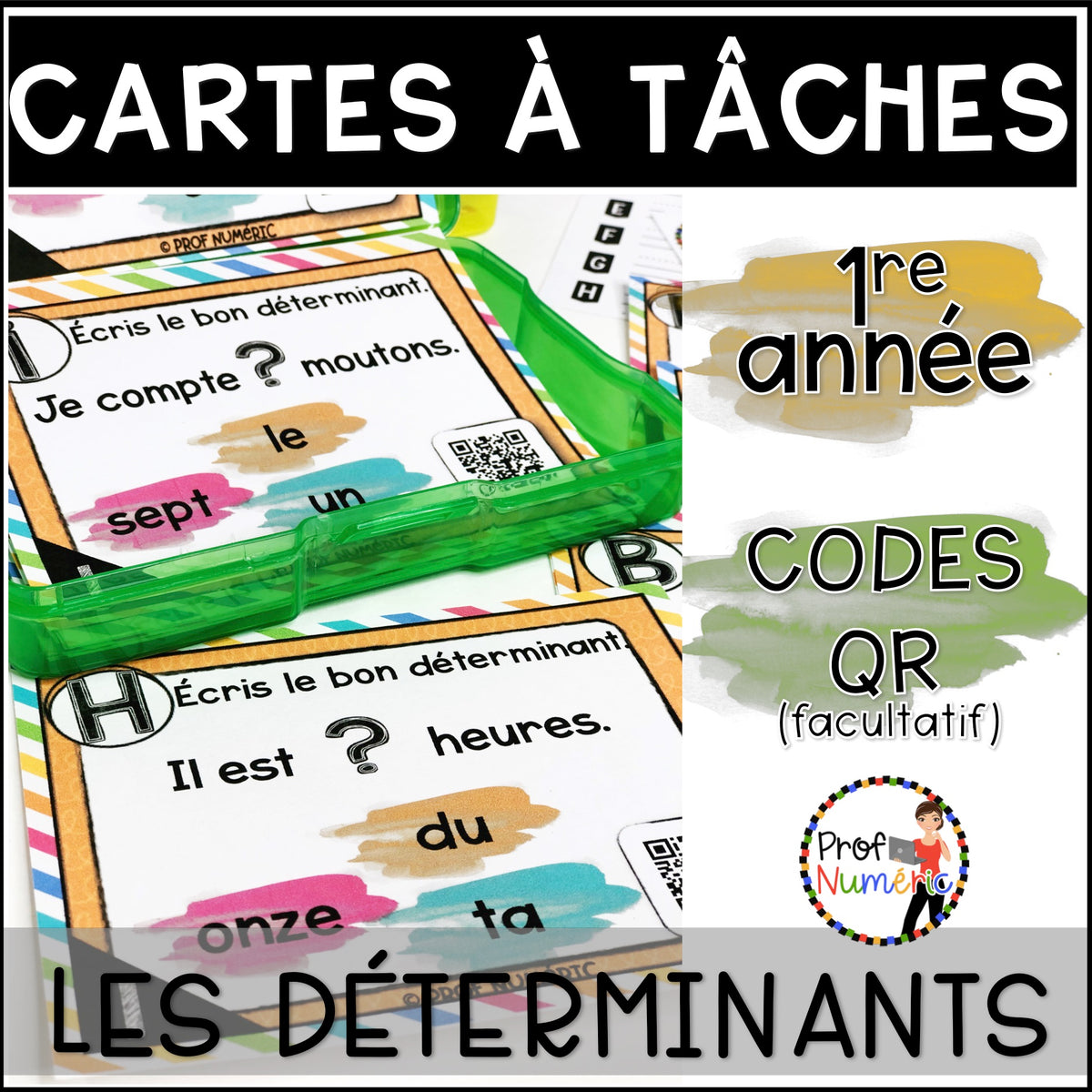 Cartes à Tâches (avec/sans codes QR)- GRAMMAIRE - 1re année