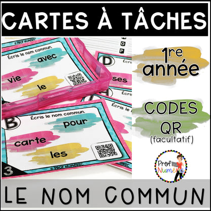 Cartes à Tâches (avec/sans codes QR)- GRAMMAIRE - 1re année